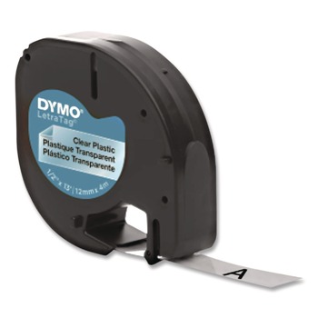 DYMO LetraTag 0.5 in. x 13 ft. Plastic Label Tape Cassette - Clear