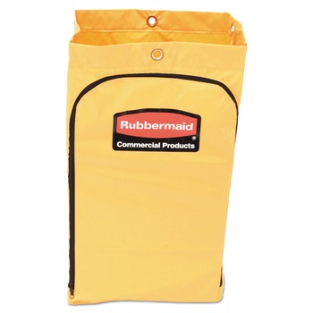 Rubbermaid Commercial 17.25 in. x 30.5 in. 24 Gallon Zippered Vinyl Cleaning Cart Bag - Yellow