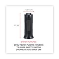 Space Heaters | Alera ALEHECT17 7.37 in. x 7.37 in. x 17.37 in. 1,500 Watts Mini Tower Ceramic Heater - Black image number 3