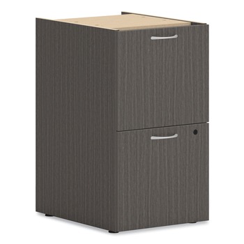HON 15 in. x 20 in. x 28 in. 2 Legal/Letter-Size File Drawers Left or Right Mod Support Pedestal - Slate Teak