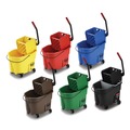 Mop Buckets | Rubbermaid Commercial FG757788YEL 35 qt. WaveBrake 2.0 Down-Press Plastic Bucket/Wringer Combos - Yellow image number 9