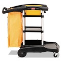 Cleaning Carts | Rubbermaid Commercial FG9T7200BLA High Capacity Cleaning Cart - Black image number 0