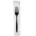 Cutlery | Dixie FH53C7 Individually Wrapped Heavyweight Polystyrene Forks - Black (1000/Carton) image number 0