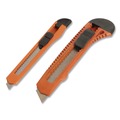 Office Jansan | Great Neck 2SBK 9 mm/18 mm Knife Snap-Off Utility Knife Set - Orange/Black image number 0