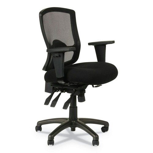  | Alera ALEET4017 Etros Series 17.16 in. to 20.86 in. Seat Height Mesh Mid-Back Petite Multifunction Chair - Black image number 0