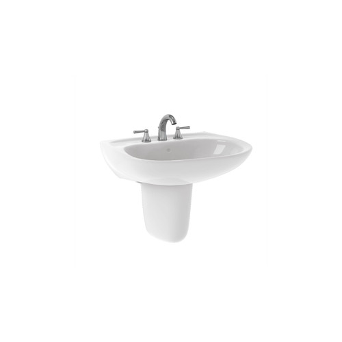 Fixtures | TOTO LHT242G#01 Prominence Wall Mount Vitreous China 21.5 in. x 26 in. Round Bathroom Sink (Cotton White) image number 0