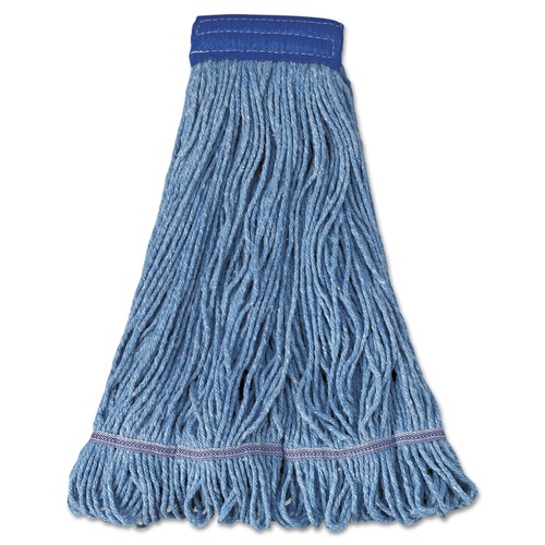 Mops | Boardwalk BWK504BL 5 in. Super Loop Cotton/Synthetic Fiber Wet Mop Head - X-Large, Blue (12/Carton) image number 0