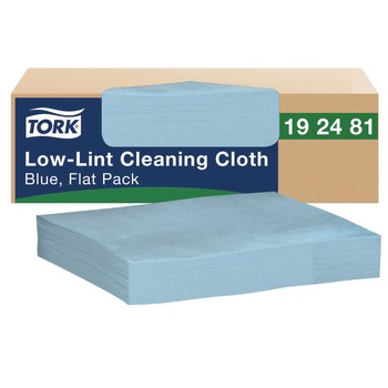 Tork 12 in. x 12 in. 1-Ply  Low-Lint Cleaning Cloth - Blue (250/Carton)