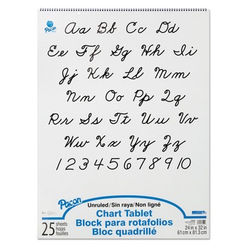 Pacon 25-Sheet 24 in. x 32 in. Unruled Chart Tablets - White