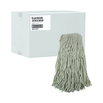 Boardwalk #32 Cut-End Cotton Wet Mop Head - White (12/Carton)