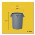 Trash Cans | Rubbermaid Commercial FG262000DGRN BRUTE 20 Gallon Vented Round Resin Container - Dark Green image number 1