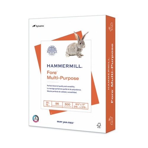  | Hammermill HAM103267 Fore 8.5 in. x 11 in. 96 Bright 20-lb. Multipurpose Print Paper - White (500/Ream) image number 0