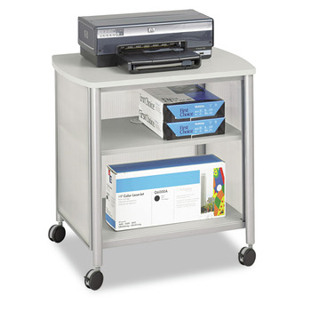 Safco 1857GR 26.25 in. x 21 in. x 26.5 in. 100 lb Capacity Impromptu 3-Shelf Deskside Machine Stand - Gray