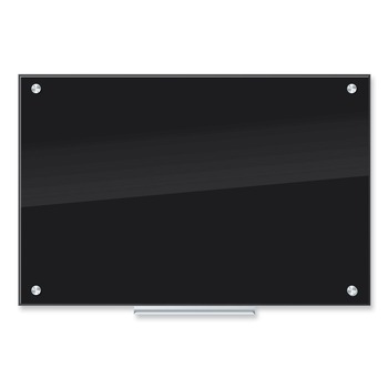 U Brands 35 x 23 Glass Dry Erase Board - Black Surface