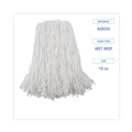 Just Launched | Boardwalk BWK216RCT 16 oz. Rayon Premium Cut-End Wet Mop Heads - White (12/Carton) image number 3