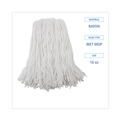 Mops | Boardwalk BWK216RCT 16 oz. Rayon Premium Cut-End Wet Mop Heads - White (12/Carton) image number 3