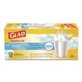 Office Jansan | Glad 78812 OdorShield 8 in. x 18 in. 4 Gallon Tie-Flap Quick-Tie Small Trash Bags - White Febreze Fresh Clean Scent (156/Carton) image number 1