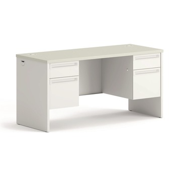 HON H38852.B9.Q 60 in. x 24 in. x 29.5 in. 38000 Series Kneespace Credenza - Silver Mesh/Light Gray