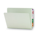 File Folders | Smead 26200 1 in. Expansion Extra-Heavy Recycled Pressboard End Tab Folders - Letter Size/Gray-Green (25/Box) image number 2
