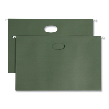 Smead 1.75 in. Capacity 1 Section Hanging Pockets with Full-Height Gusset - Standard Green/Legal Size (25/Box)