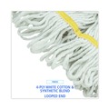 Office Jansan | Boardwalk BWK501WH 5 in. Headband Cotton/Synthetic Super Loop Wet Mop Head - Small, White (12/Carton) image number 4