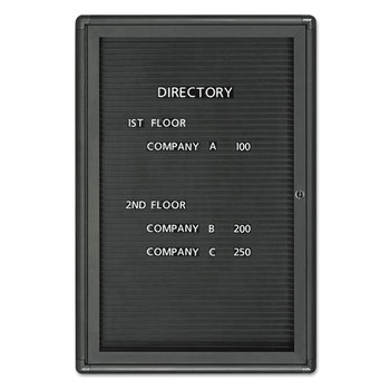 Quartet 2963LM Enclosed 1 Door Radius Design 24 in. x 36 in. Magnetic Letter Directory - Black/Graphite