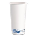 Cups and Lids | SOLO 420RC-PLANET Recycled Content PCF Paper Hot Cups ProPlanet Seal 20 oz White/Blue 600/Carton image number 1