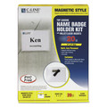 Office Jansan | C-Line 92943 4 in. x 3 in. Horizontal Magnetic Name Badge Holder Kit - Clear (20/Box) image number 0