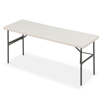 Iceberg IndestrucTable 72 in. x 24 in. x 29 in. Classic Folding Table - Rectangular Platinum