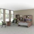 Office Desks & Workstations | Alera ALESE266615WA 66 in. x 15 in. x 42.5 in. Sedina Series Hutch with Sliding Doors - Modern Walnut image number 1