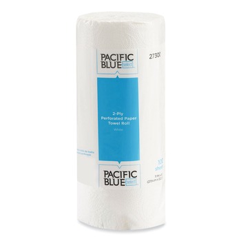 Georgia Pacific Professional 27300 11 in. x 8.88 in. Pacific Blue Select 2-Ply Perforated Paper Kitchen Roll Towels - White (100/Roll)