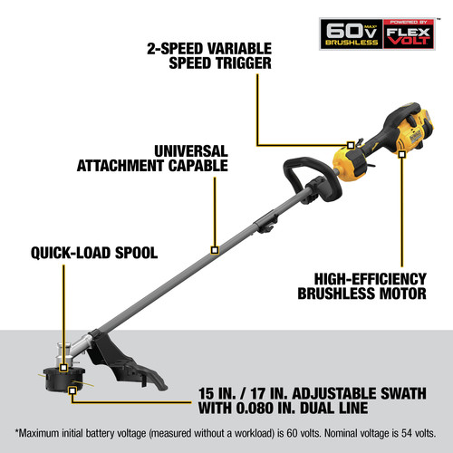 Dewalt 60v best sale trimmer tool only