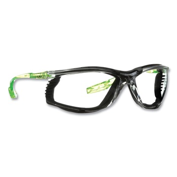 3M Solus CCS Series Protective Eyewear - Green Plastic Frame Clear Polycarbonate Lens
