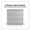 Office & Office Supplies | Alera 25506 42 in. x 18.63 in. x 40.25 in. 3 Legal/Letter/A4/A5 Size Lateral File Drawers - Light Gray image number 3