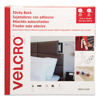 ADHESIVES AND SEALERS | Velcro VEL-30633-GLO Sticky-Back Removable Adhesive 0.75 in. x 49 ft. Fasteners - White (1 Roll)