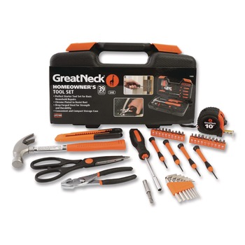Great Neck 12.38 in. x 3 in. x 7.25 in. Homeowner's 39-Piece Tool Set with Carry Case