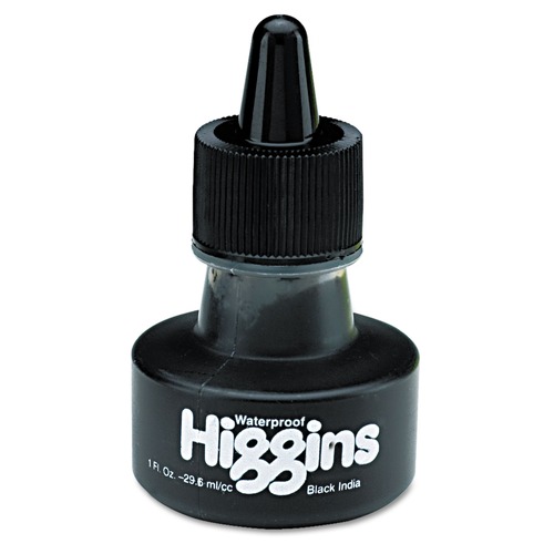 Office & Office Supplies | Higgins HIG44201 1 oz. Bottle Waterproof Pigmented Drawing Ink - Black image number 0