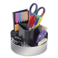 Office & Office Supplies | Kantek ORG620 6 x 5.75 x 4.5 Rotating 8-Compartment Plastic Desk Organizer - Black/Silver image number 3