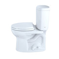 Fixtures | TOTO CST453CEFG#01 Drake II Two-Piece Round 1.28 GPF Universal Height Toilet (Cotton White) image number 3