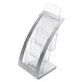 Office Jansan | Deflecto 693645 6.75 in. x 6.94 in. x 13.31 in. 3-Tier Literature Holder - Leaflet Size, Silver image number 2