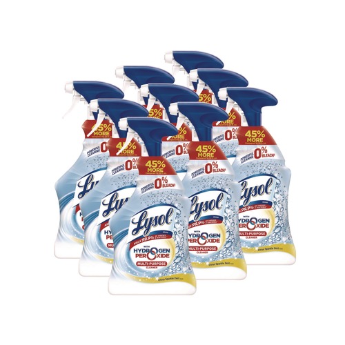 Cleaning & Janitorial Supplies | LYSOL Brand 19200-89289 32 oz. Trigger Spray Bottle Multi-Purpose Hydrogen Peroxide Cleaner - Citrus Sparkle Zest (9/Carton) image number 0