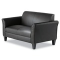  | Alera ALERL22LS10B Reception Lounge Sofa Series 55.5 in. x 31.5 in. x 33.07 in. 2-Cushion Loveseat - Black image number 2