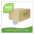 Food Trays, Containers, and Lids | Eco-Products EP-BRSCLID-L Evolution World EcoLid 25 Percent Recycled Food Container Lid Fits 12 to 32 oz Containers - White (500/Carton) image number 2