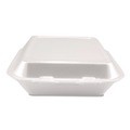 Food Service | Plastifar 12109 7.56 in. x 8.25 in. x 2.38 in. 3-Compartment Foam Hinged Lid Containers - White (200/Carton) image number 2
