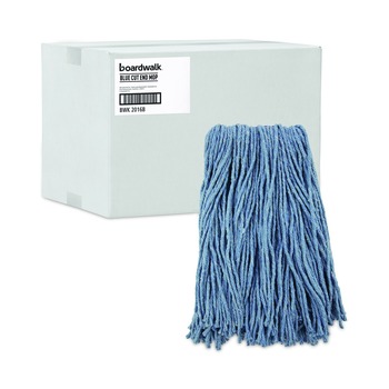 Boardwalk 12 oz. Standard Head Cut End Cotton/Sythetic Mop Head - Blue