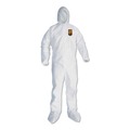 Bib Overalls | Ansell 27239 A30 Hood and Boots Splash/Particle Protection Coverall - 6X-Large, White (21/Carton) image number 0