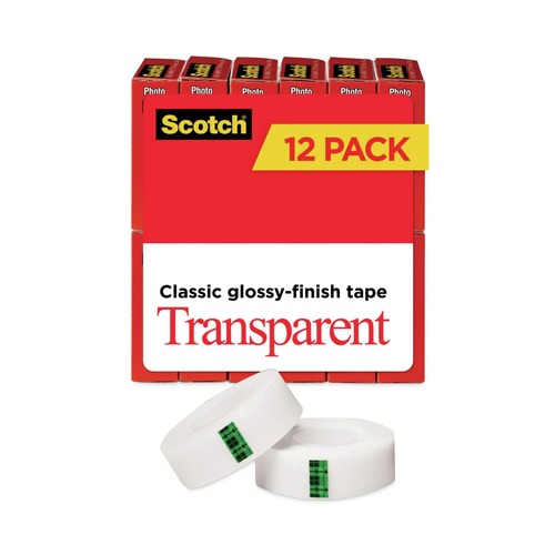 Office Jansan | Scotch 600K12 0.75 in. x 83.33 ft. 1 in. Core Transparent Tape (12/Pack) image number 0