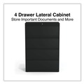 Office Jansan | Alera 25493 36 in. x 18.63 in. x 52.5 in. Legal/Letter-Size 4-Drawer Lateral File - Black image number 2