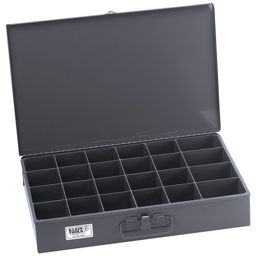 Klein Tools 54447 12 in. x 18 in. x 3 in. 24 Compartment Parts Storage Box - X-Large image number 0