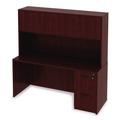  | Alera ALEVA286615MY 64.75 in. x 15 in. x 35.38 in. Valencia Series 4-Compartment Hutch with Doors - Mahogany image number 6